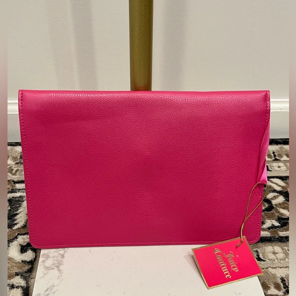 Juicy Couture Vibrant Pink Envelope Clutch with Gold Accents - Picture 2 of 5